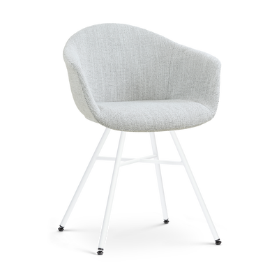 Eetkamerstoel Noa-Otis wit onderstel met armleuningen