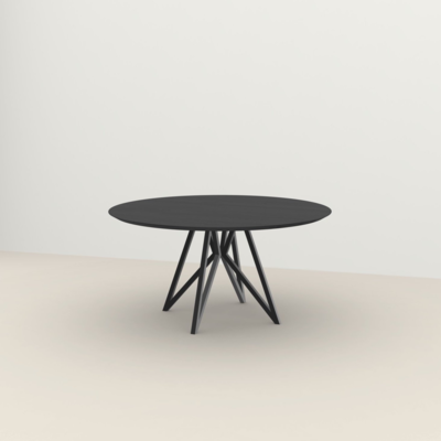 Studio HENK tafel Butterfly Rond Quadpod - zwart frame, zwarte beits