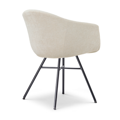 Eetkamerstoel Noa-Otis zwart onderstel met armleuningen