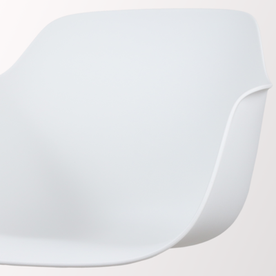 Eetkamerstoel Nora-Puk wit onderstel - met armleuningen