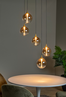 Hanglamp Gisela 5-Lichts – Amber