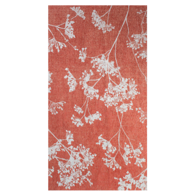 Parsley rood bloementapijt met elegant wit bloempatroon