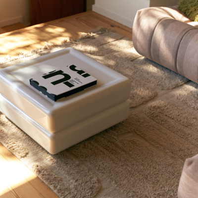 Tufted rug limestone