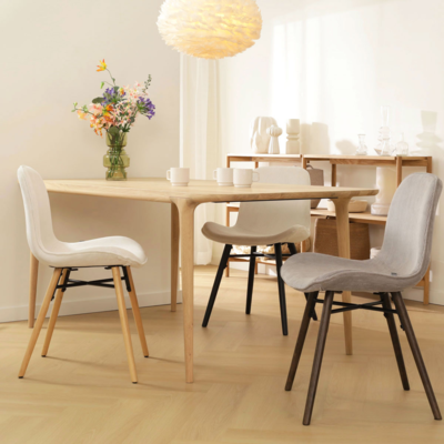 Eetkamerstoel Nena-Fé walnoot houten onderstel