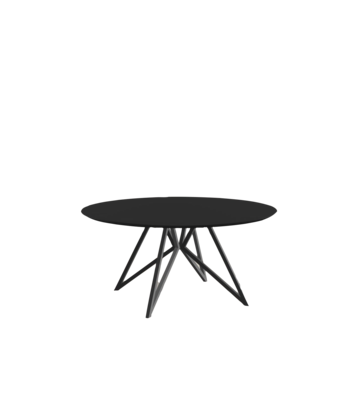 Studio HENK tafel Butterfly Rond QuadpodXL - zwart frame, HPL Fenix nero ingo