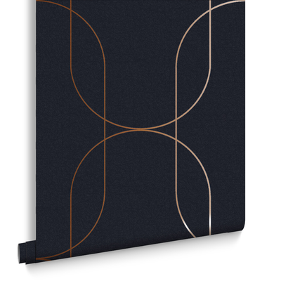 Graham & Brown vliesbehang Palais Navy & Copper Graham & Brown ...