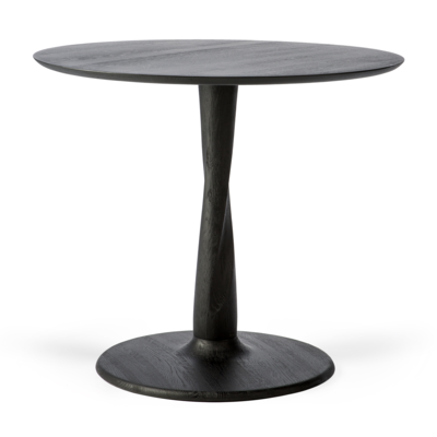 Torsion eettafel rond - zwart eiken hoogte 76 cm