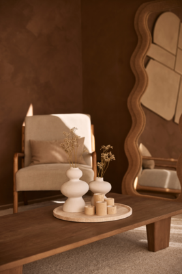 Travertine dienblad rond 45cm