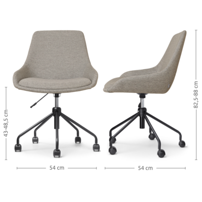 Bureaustoel Nout-Isa - zwart onderstel