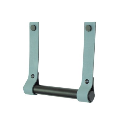 Leren toiletrolhouder (roldrager: zwart metaal)