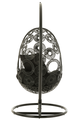 Hangstoel Bula incl. kussens Zwart	