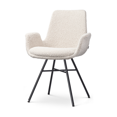 Stoffen eetkamerstoel Noa-Eef - zwart onderstel