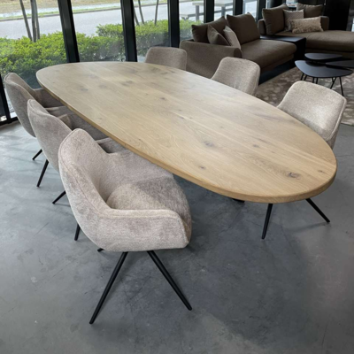 Firma Hout &amp; Staal Eettafel Leaf | Mikado frame | Deer Brown