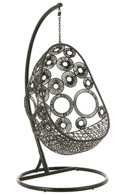 Hangstoel Bula incl. kussens Zwart	