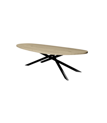 Firma Hout &amp; Staal Eettafel Leaf | Mikado frame | Matte lak