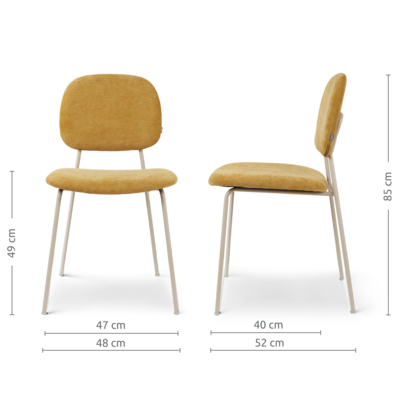 Eetkamerstoel Jasmijn - grijsbeige onderstel