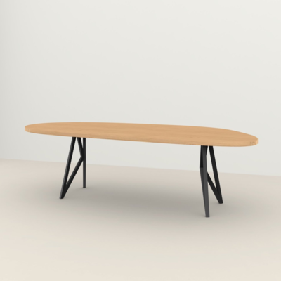 Studio HENK tafel Butterfly Blob - zwart frame, hardwax light 3041