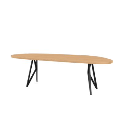 Studio HENK tafel Butterfly Blob - zwart frame, hardwax light 3041