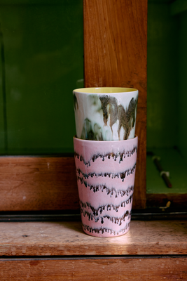 70s ceramics: tea mugs, baroque (set of 2)