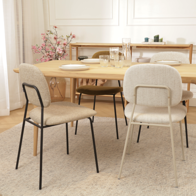 Eetkamerstoel Jasmijn - zwart onderstel