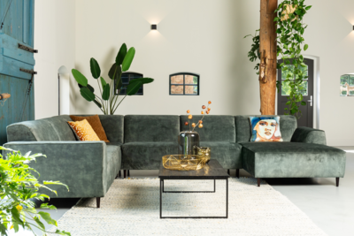 JaxxChoice hoekbank U-model Rikki groen