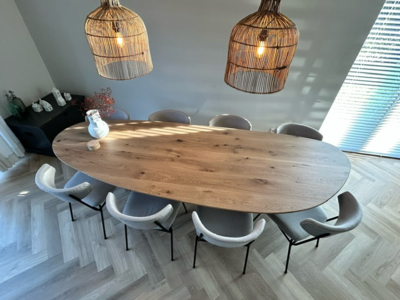 Firma Hout &amp; Staal Eettafel Leaf | Mikado frame | Deer Brown