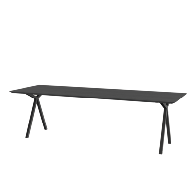 Studio HENK tafel Slim X-type Rechthoekig - zwart frame, zwarte beits