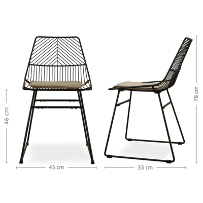 Draadstoel Pluck metaal - met zitkussen