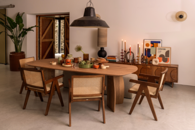 Loods 5 eettafel Divio tabacco light