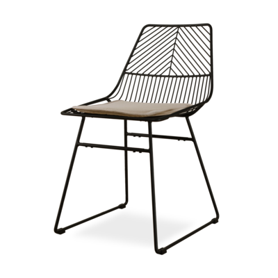 Draadstoel Pluck metaal - met zitkussen