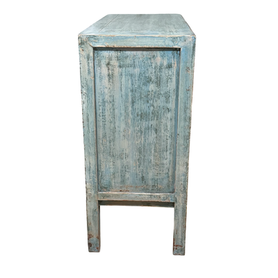 Kast blauw 3la 2deur uniek