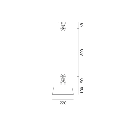 Tonone plafondlamp Bolt 1 arm underfit