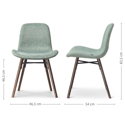 Eetkamerstoel Nena-Fé walnoot houten onderstel