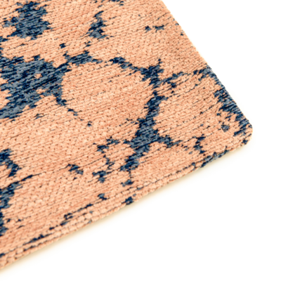 Eigentijds Cloud vloerkleed met interlaced patroon in oranje en blauw