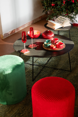 Bijzettafels Micah teakhout/metaal Zwart - 2 stuks