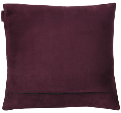 Kussen bouclé knoop aubergine vierkant