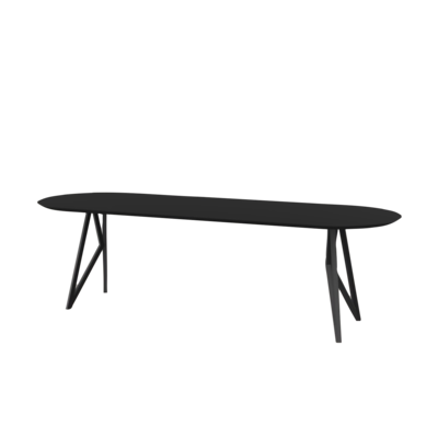 Studio HENK tafel Butterfly Plat ovaal - zwart frame, HPL Fenix nero ingo