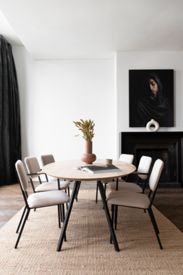 Studio HENK tafel Butterfly Ovaal - zwart frame, HPL Fenix nero ingo