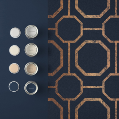 Graham &amp; Brown  vliesbehang  Sashiko Navy