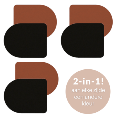 Onderzetters dubbelzijdig - set van 6