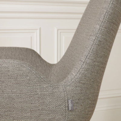 Stoffen eetkamerstoel Noa-Eef wit onderstel