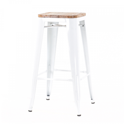 Metalen barkruk Café met houten zitting (zithoogte 65 cm)