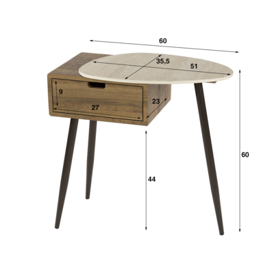 Nachtkastje Limestone Houtlook