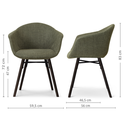 Eetkamerstoel Nena-Otis - zwart houten onderstel