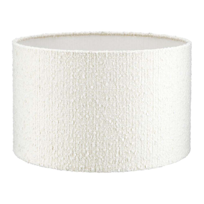 Lampenkap rond bouclé blanc
