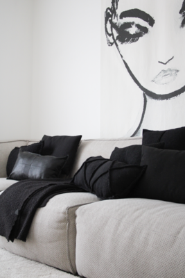 Kussen leather zwart