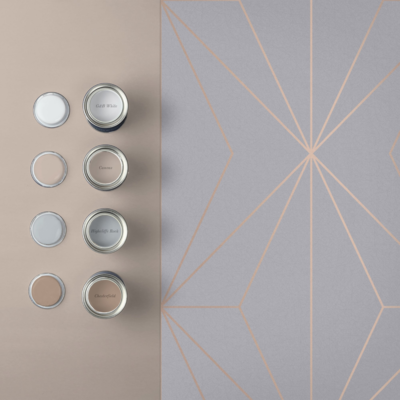 Graham &amp; Brown  vliesbehang  Harmony Grey Rosegold