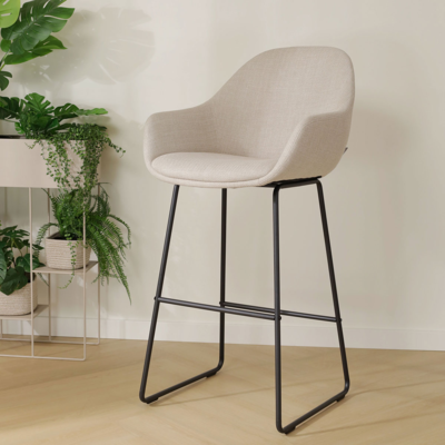 Barkruk Nino-Mae zwart onderstel - 65 cm