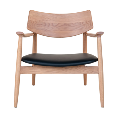 Fauteuil Oliver hout met kunstleren zitting