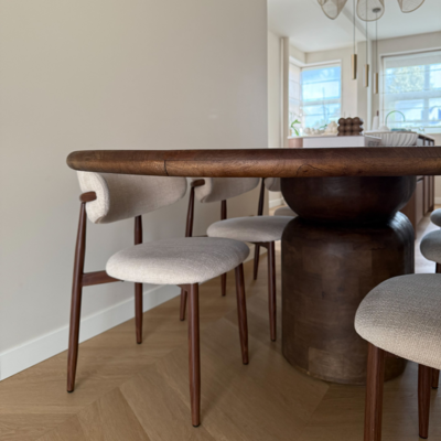 Eettafel Lissabon ovaal kolompoot 240cm